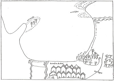 Figure 1 - Nombre de Dios Bay, 1541 by Licenciado Vaca de Castro