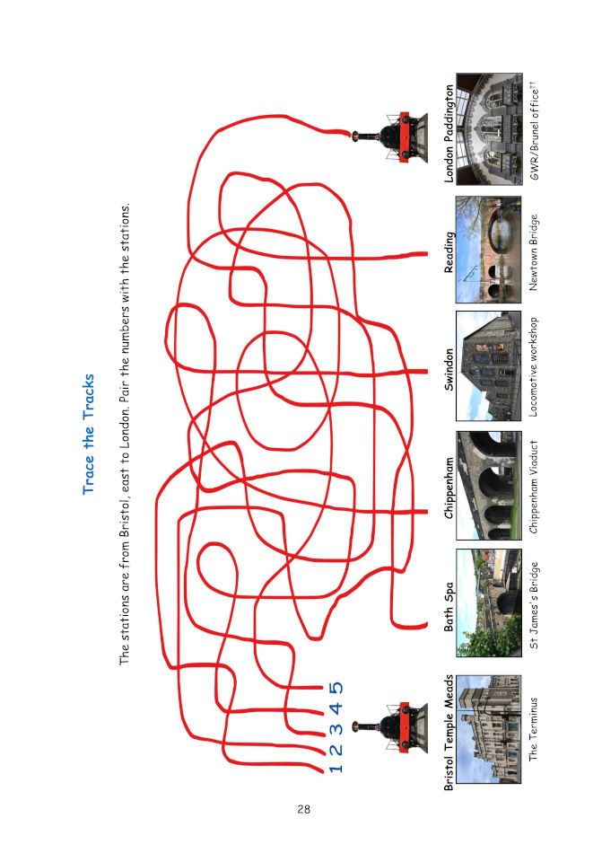 A sample page of "The Isambard Kingdom Brunel Children's Activity Book" including a puzzle